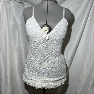 White Lace Camisole with Bow Detail